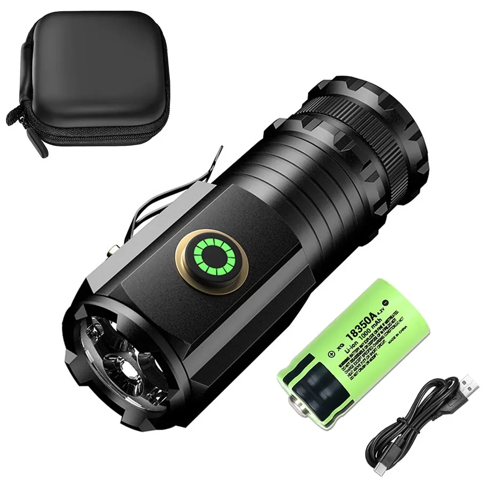 XIWANGFIRE alloy F35 Powerful LED Flashlight 18350 Torch 1800 lumens Rechargeable ATR Light with Magnet for Hiking Camping