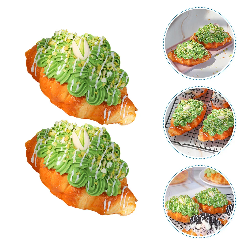 

Decor Simulated Croissant Model Hamburger Buns Rustic Kitchen Artificial Food Models