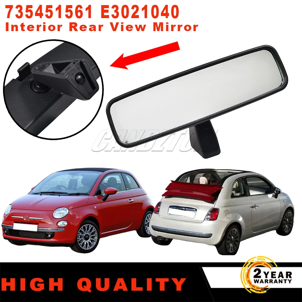 1 Stück Neuer Universeller Innenrückspiegel 735451561 E3021040 Für Fiat 500 500C 312 Ford KA RU8 Rückspiegel Auto-Zubehör