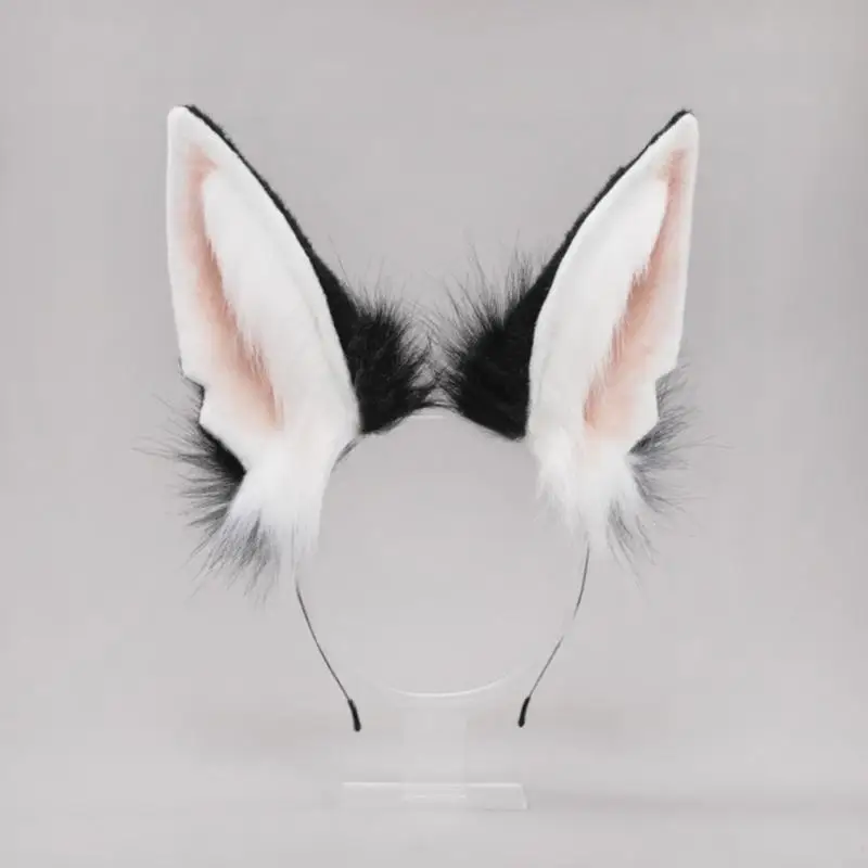 

Y5GC Animal Wolf Ears Hair Hoop Plush Headdress Cosplay Halloween Party Headband