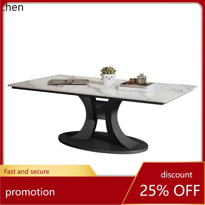 

CZ Italian Minimalist Sintered Stone Rectangular Coffee Table High-End Living Room Home Small Apartment Modern Simple Tea Table