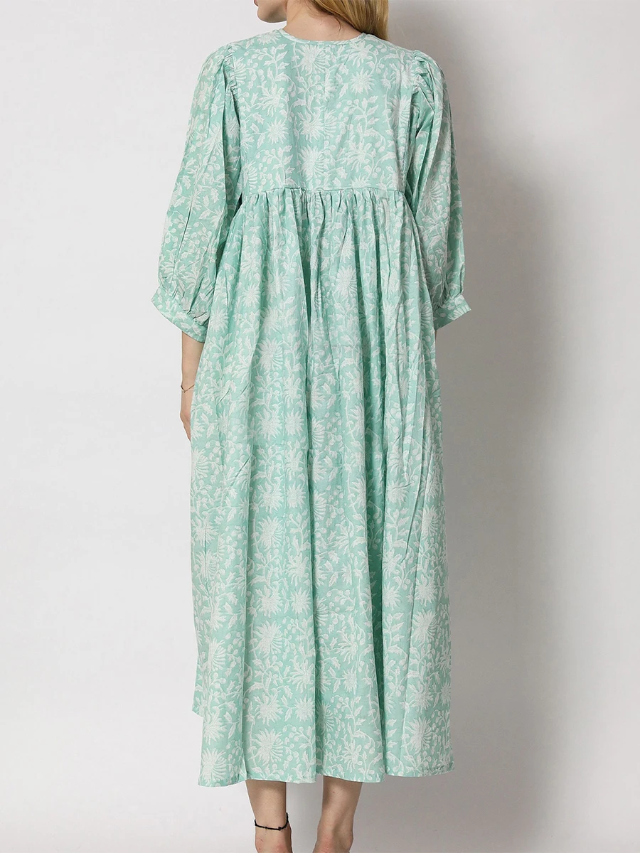 Robe maxi vintage à pois pour femmes, ourlet à volants, taille haute, robe de plage élégante, robe de soirée d'été Boho