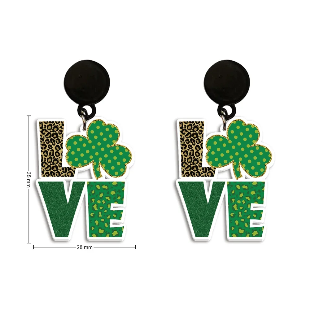 Saint Patrick's Day Hot Sale Acrylic Earrings New Accessories For Women Colorful Earrings Fashion Jewelry