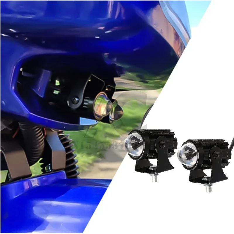 دراجة نارية صغيرة القيادة ضوء المصباح العالمي ثنائي اللون ATV سكوتر ل الأضواء المساعدة مصباح موتو الضباب إكسسوارات مضيئة