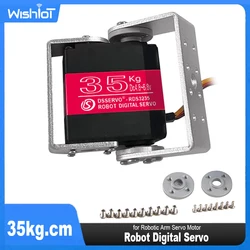 35kg.cm Robot Digital Servo High Torque Metal Gear 4.8-6.8V Waterproof U Bracket 180/270 Degree for Robotic Arm Servo Motor