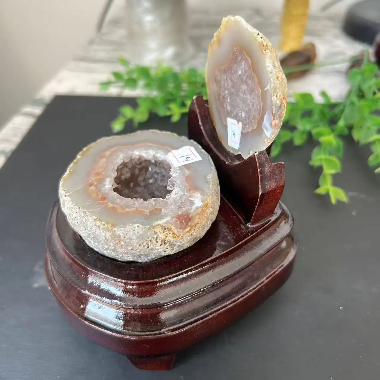 

451g 12cm Natural Agate Geode Crystal Cluster Reiki+base