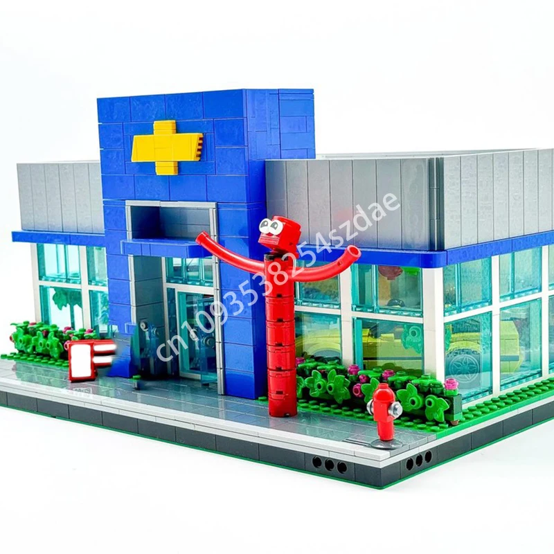 

2479pcs MOC Bowtie Dealership Modular Buildings Building Blocks Model Solve the problem up Christmas toy Gift collector STEM