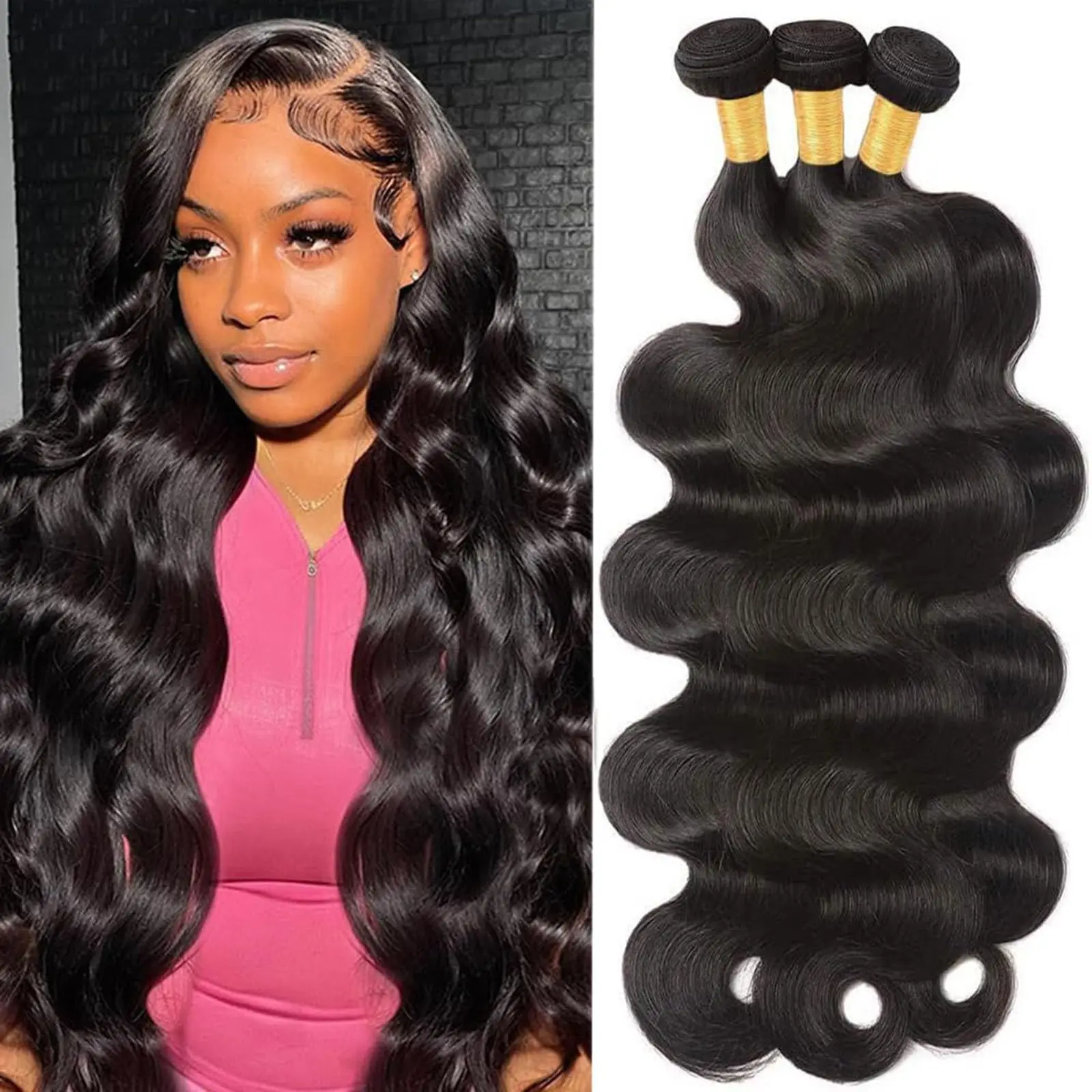 Body Wave Bundels Menselijk Haar Braziliaanse Weven Haar Weave Black 3 4 Bundels Deal Natuurlijke 30 Inch Bundel Hair Extensions