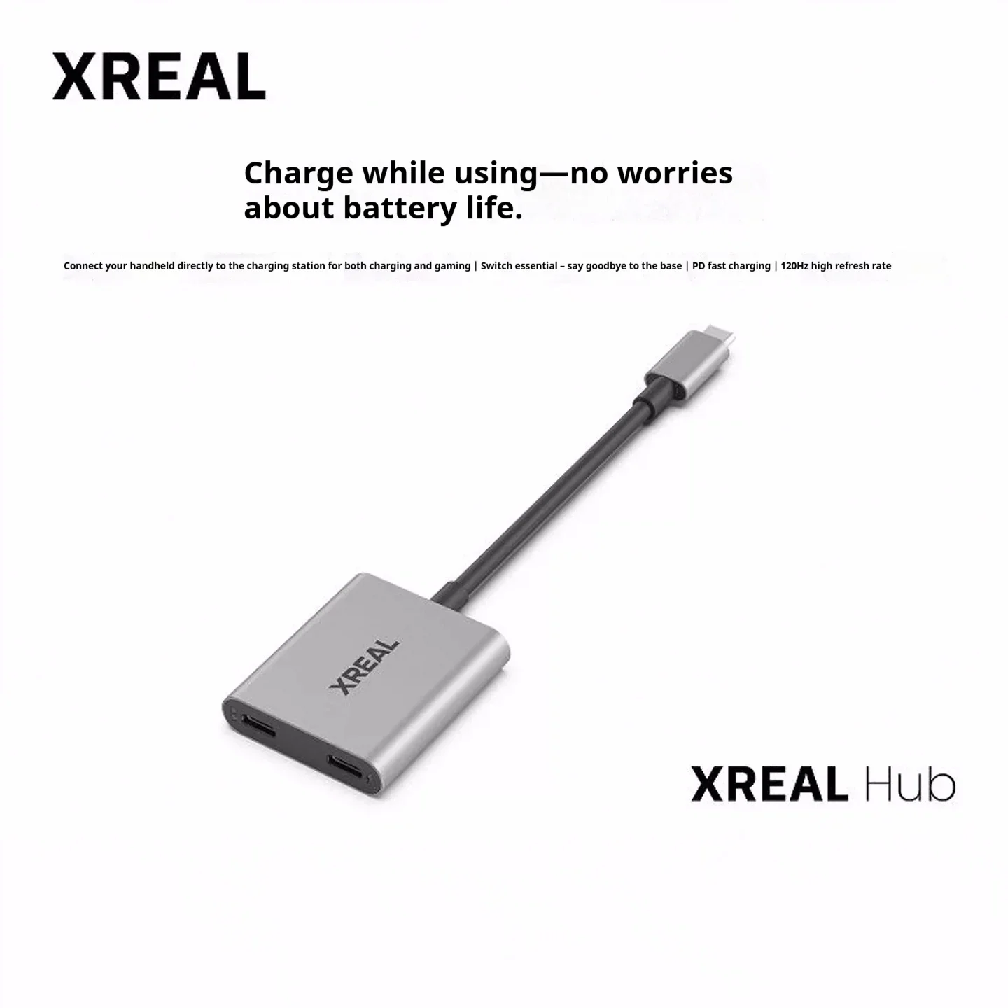 XREAL Hub USB-C Adapter for AR Glasses Handheld Gaming Console PD Charging Video Output for Switch Steam Deck ROG Ally Gifts