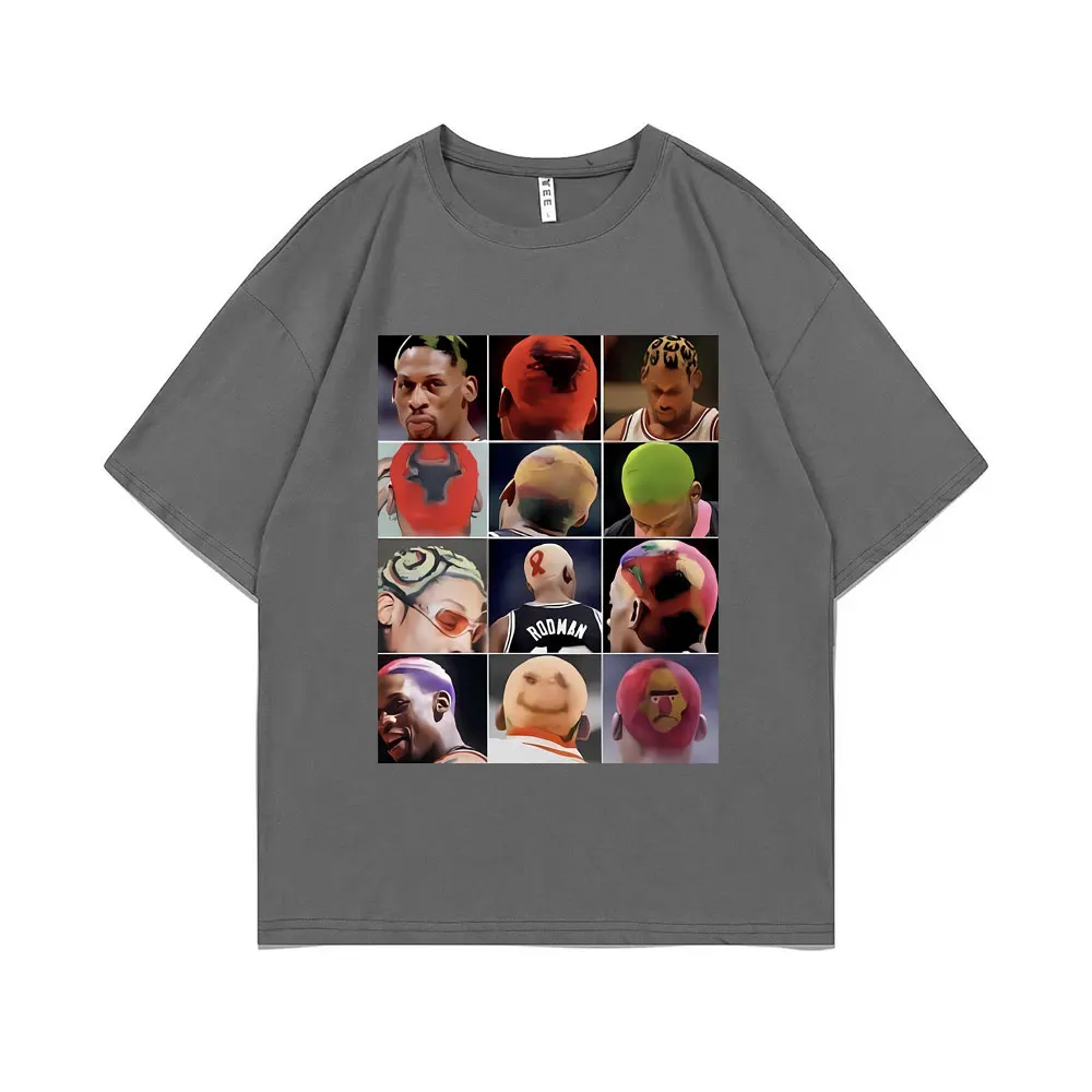 The Worm Dennis Rodman Many Head Graphic T-shirt Fashion Men Women Hip Hop Oversized T Shirts Unisex Summer Basketball Boys Tees