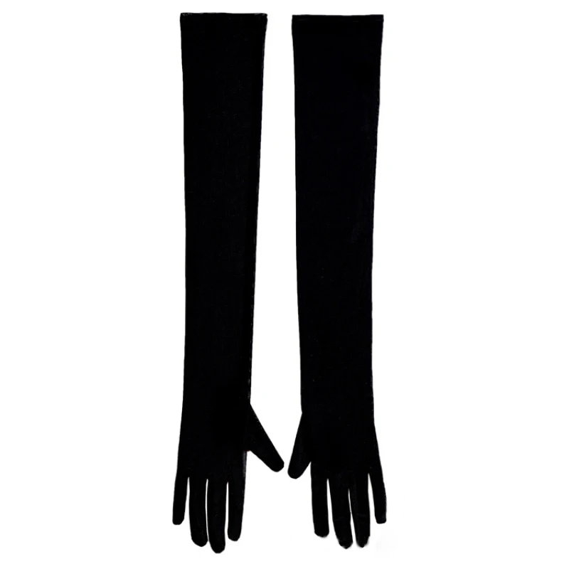 Rękawiczki 60 cm, seksowne, cienkie, ażurowe, przezroczyste, długie, miękkie, oddychające, z siateczki, elastyczne, damskie, męskie, na występy, imprezy, cosplay