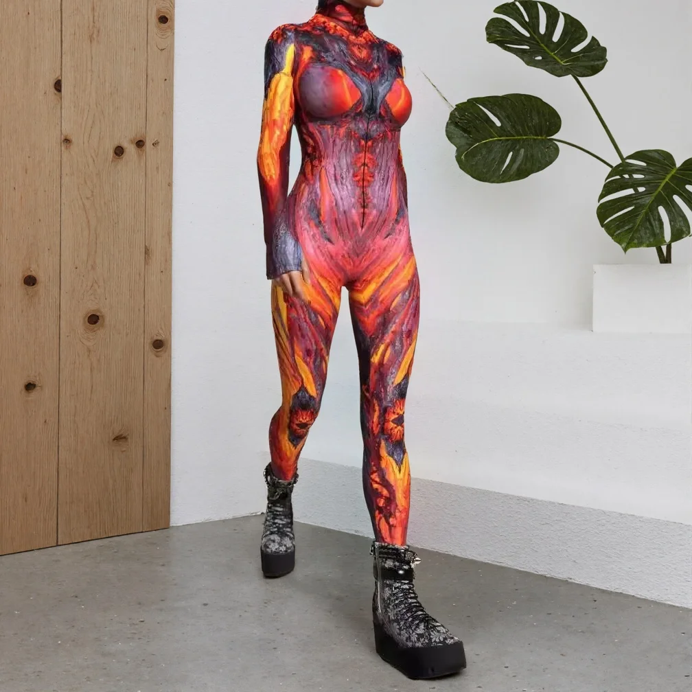 

AA1 Halloween Robot Skeleton Cosplay Jumpsuit Women Mechanical Armor Cyber Zentai Suit Carnival Punk Party Performance Rave Sets