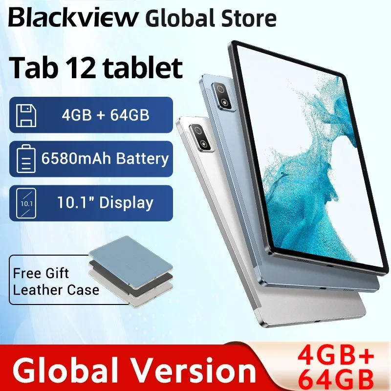 تابلت Blackview Tab 12 مقاس 10.1 بوصة FHD + شاشة 4 جيجابايت رام 64 جيجابايت روم ثماني النواة كاميرا 13 ميجابكسل بطارية 6580 مللي أمبير في الساعة أندرويد 11 مكبرات صوت مزدوجة