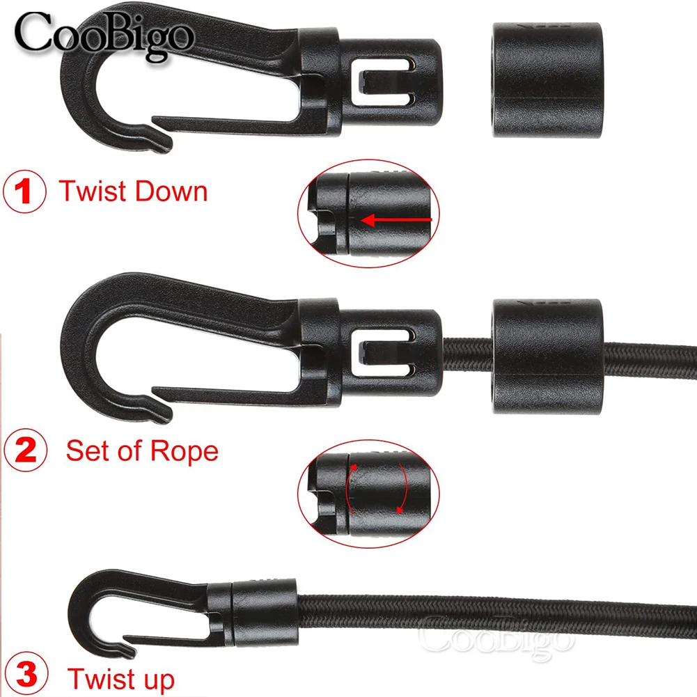 5/50 قطعة حبل مرن هوك شريط مطاطي كليب بنجي صدمة الحبل نهاية السحابة الغسيل الدراجة في الهواء الطلق قارب كاياك اكسسوارات للقوارب #4