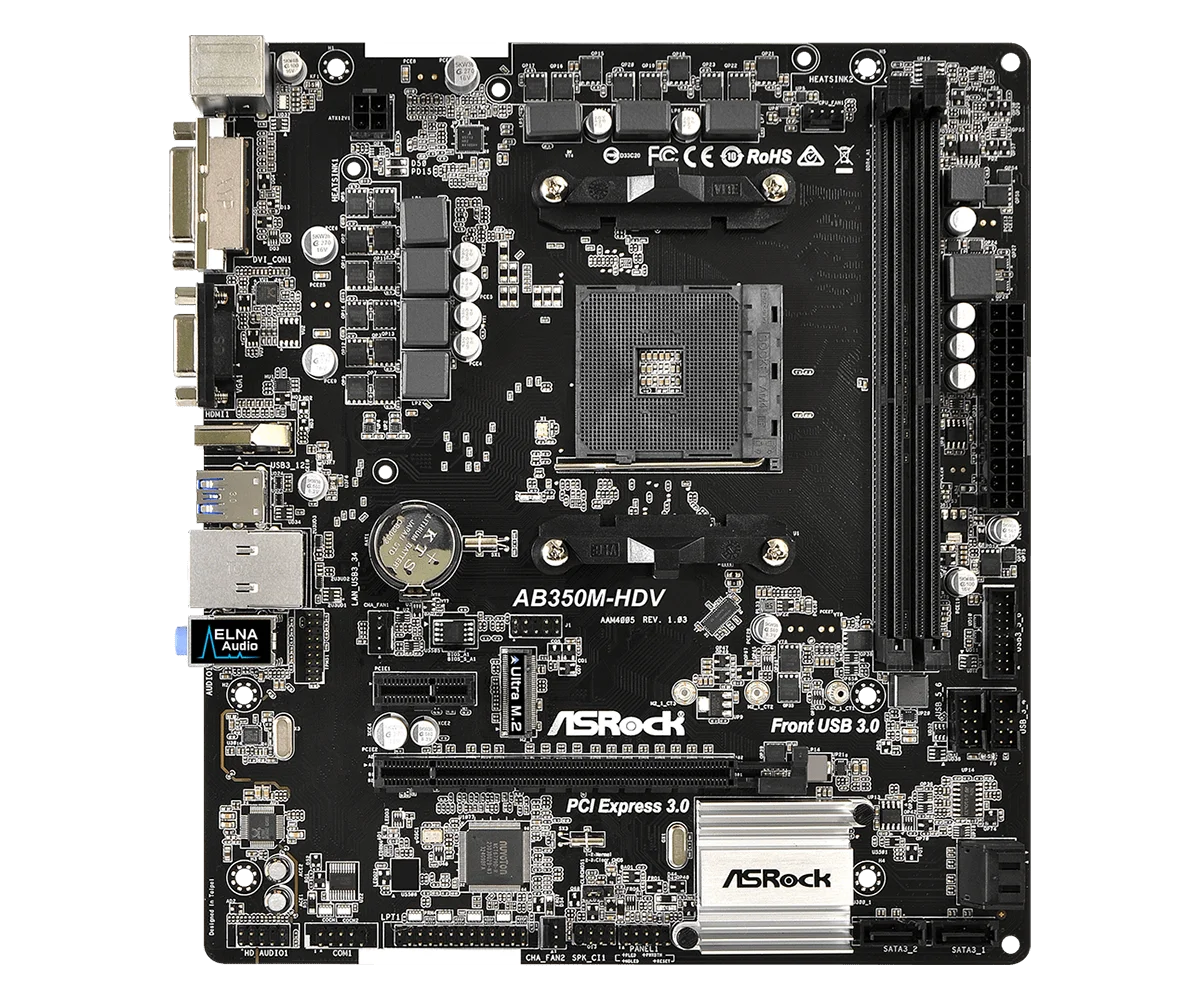 B350M Motherboard ASRock AB350M-HDV Motherboard AM4 DDR4 64GB support Ryzen 5600 5800 1500 4700G 2400G 2700 320GE cpu Micro ATX