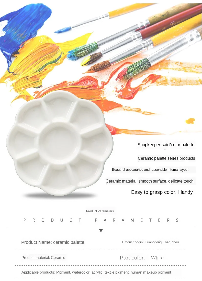 EUPSIIU 10 Pezzi Tavolozza Tavolozza per Pittura Tavolozze, Tavolozza per Dipingere, Bianca Tavolozza dei Colori Rotondo Vernice Vassoio per Miscelare Colori a Olio Acrilici Acquerelli (Bianco