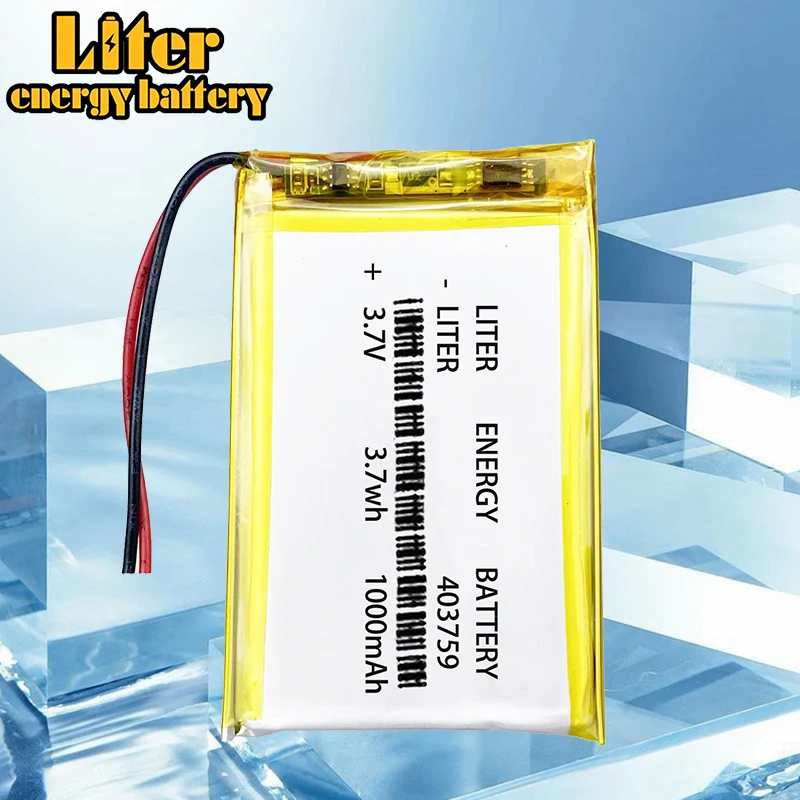 403759 3.7V 1000MAH 383759 Lithium Polymer Li-Po li ion Rechargeable Battery cells For Mp3 MP4 MP5 GPS mobile bluetooth