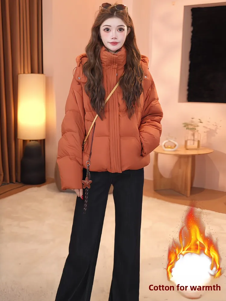 

Sli Thiened Winter down Jaet Women's Korean Version Quali Fce Lined ular Outerwear Commute Poly Fiber Zipper