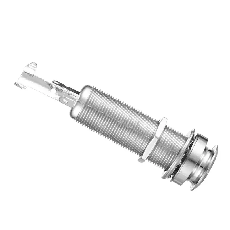 A89E-Cylinder Clip End Pin Mono Panel Output Jack Socket For Electric Guitar Bass 6.35Mm