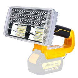 Luz LED de trabajo inalámbrica, lámpara de inundación de emergencia portátil, 9 pulgadas, 40W, apta para Dewalt, 20V, batería de iones de litio, linterna con puerto USB