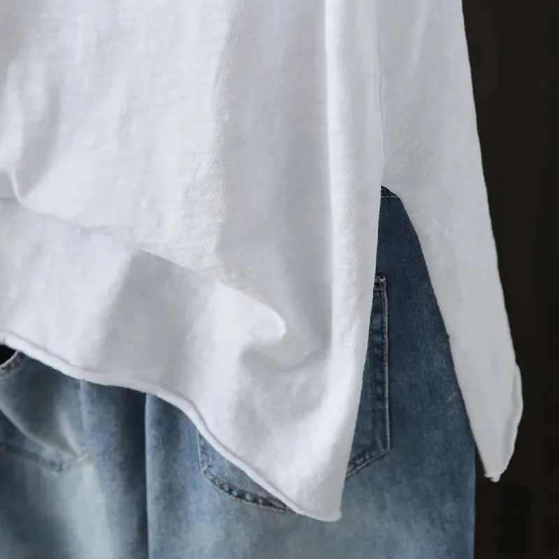 

Женская футболка с капюшоном из 95% хлопка, новая летняя свободная футболка из чистого хлопка цвета для поездок на работу, дизайн с вырезами