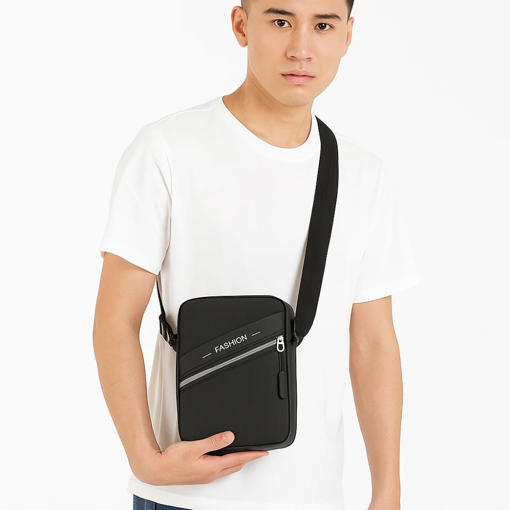 

Single Shoulder Men's Shoulder Bag PU Waterproof Man Messenger Bag Multi-Pockets Large Capacity Male Crossbody Bag Outdoor