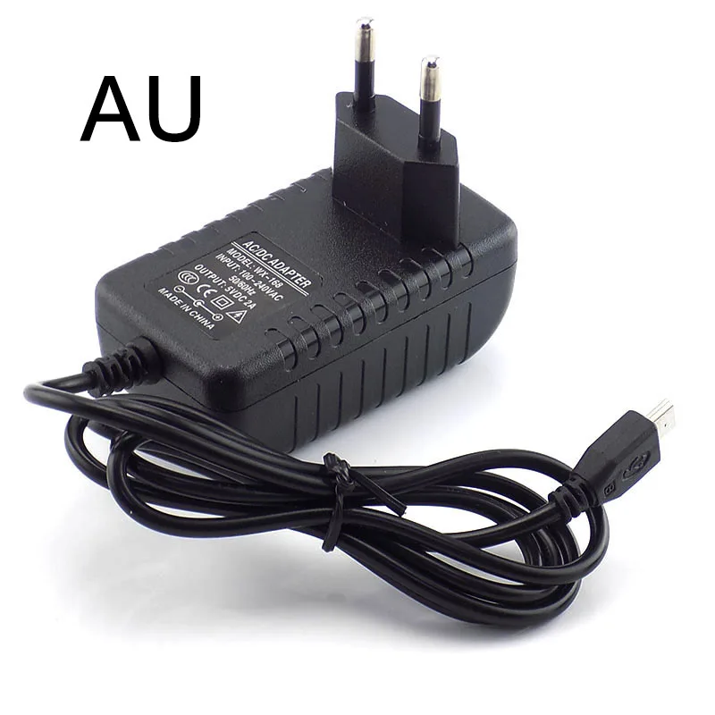 Micro USB 5V 2A AC DC Power Adapter EU US Plug 100V ~ 240V 2000mA Oplader voeding Voor Raspberry Pi Nul Tablet PC D5