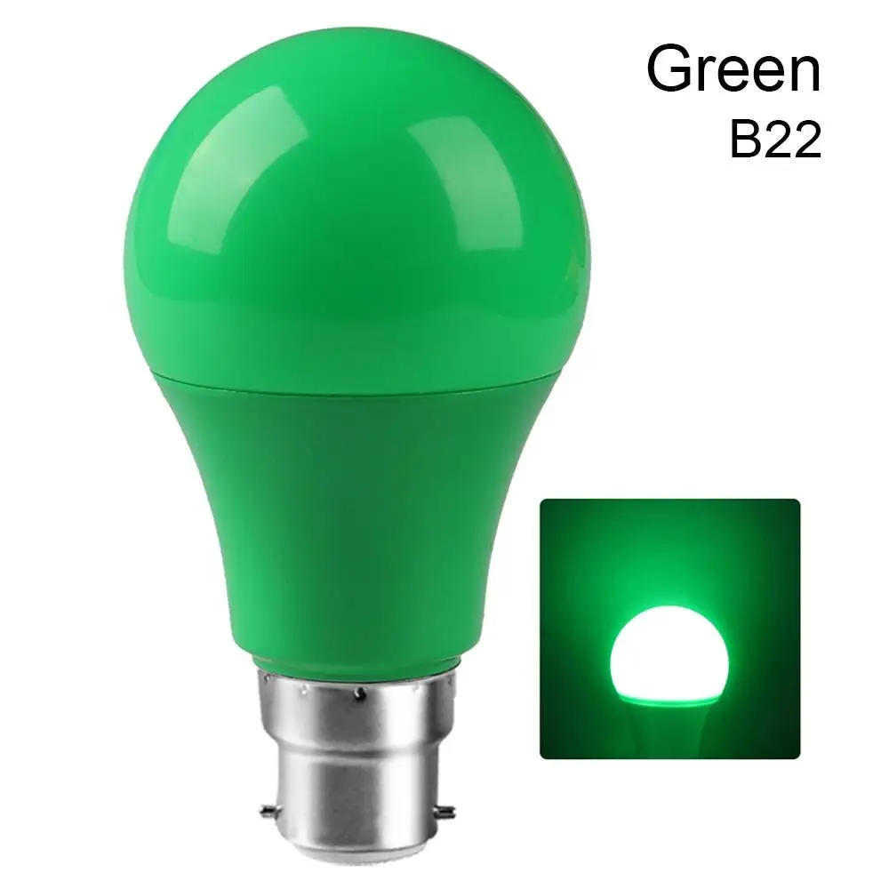 AC220V 110V Flashlight Home Decor A60 Lamp Colorful Light LED Bulb E27 B22 Base