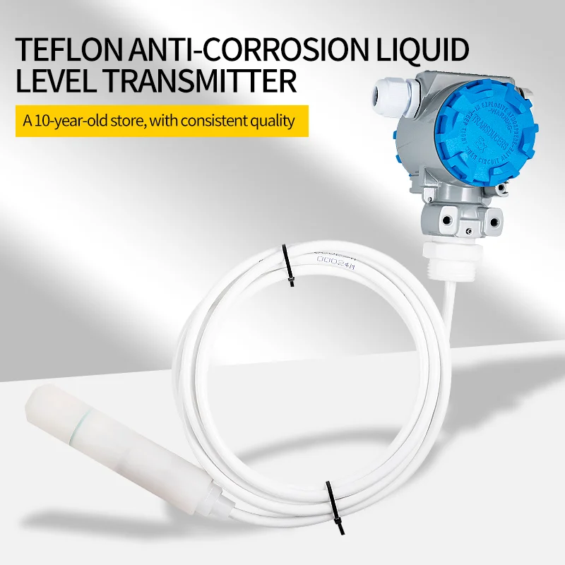 0-10M Submersible Corrosion Proof Water Level Sensor 4-20ma RS485 LCD Display Anticorrosion Acid Level Transmitter