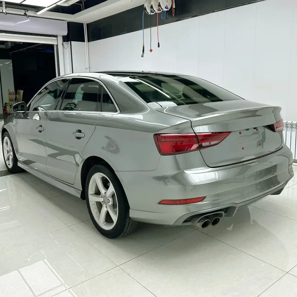 

Liquid Metal Silver W Vinyl Wrap PET Car Stickers UV-Resistant Waterproof Film for Automotive Motorcycle Exterior Customization