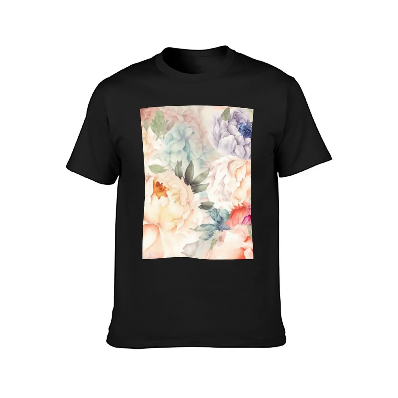 Peonies in Spring Flowers T-Shirt funnys summer clothes customizeds anime clothes men clothings