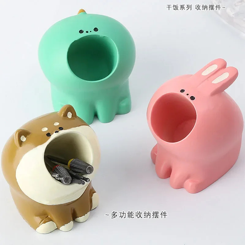 الكرتون الراتنج سطح المكتب تخزين الحلي سطح المكتب مشبك ورق مجوهرات القرطاسية تخزين حامل قلم مسمار مثقاب الخشب تخزين حامل