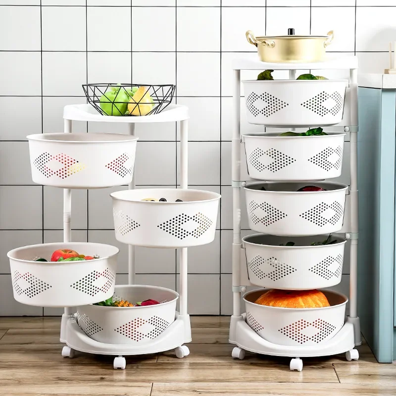 

Kitchen Storage Organizer Kitchen Accessories Kitchen Shelf Basket Trolley Cart Vegetable Fruit Rack Organization Holders