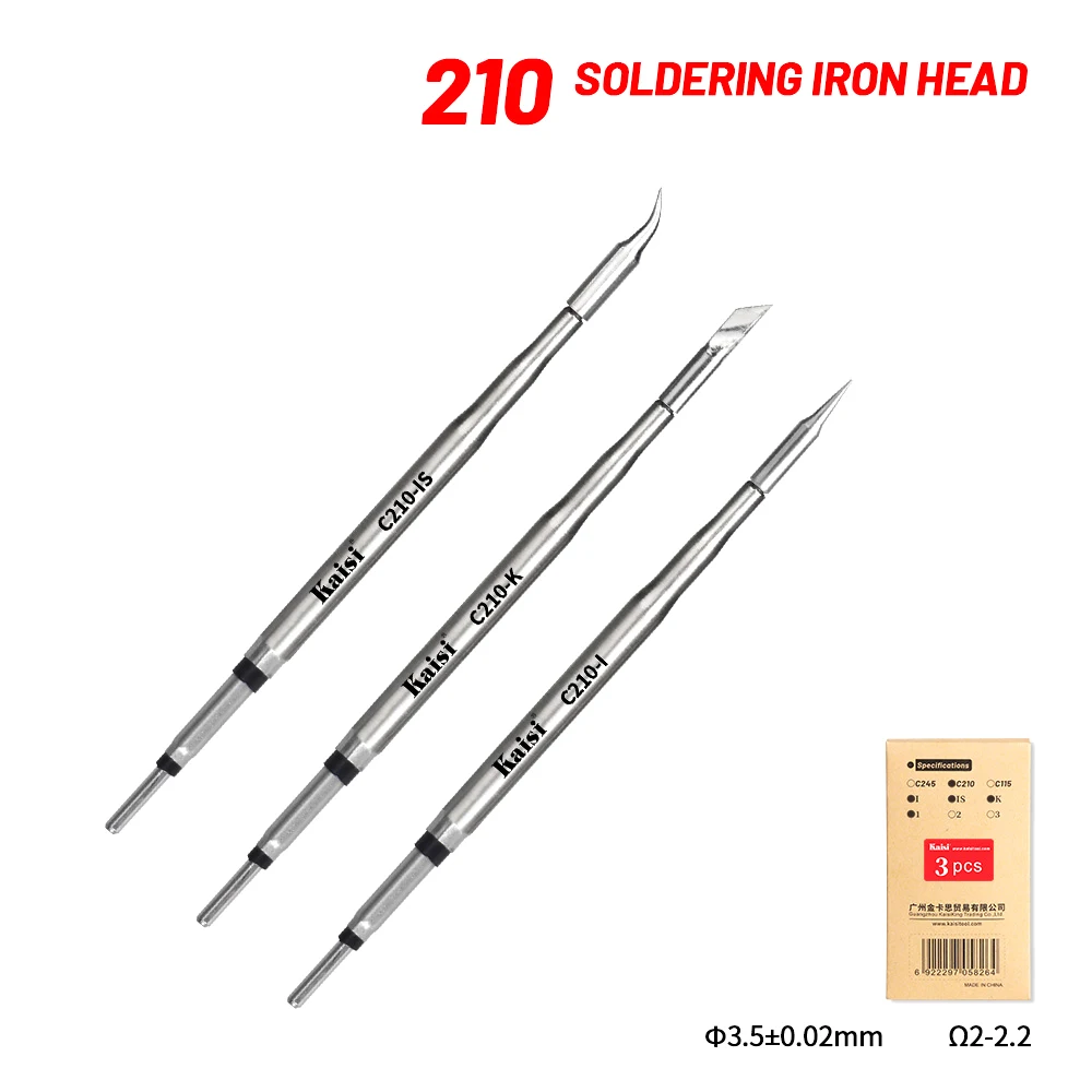 Kaisi 210 Soldering Iron Tips Lead Free Heating Core Compatible Sugon Aifen I2C Soldering Station