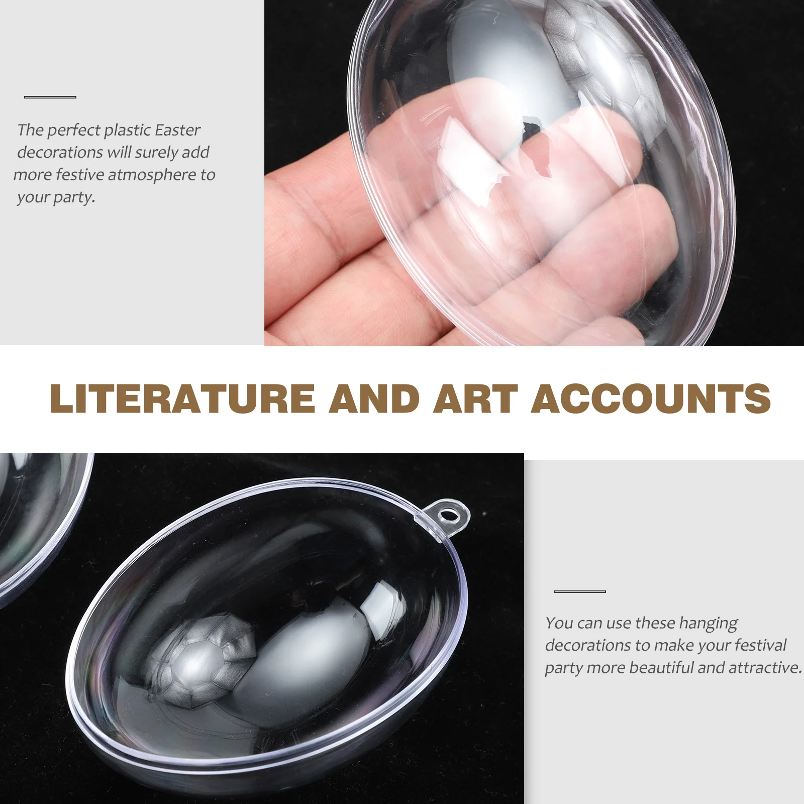 

12pcs Easter Egg Box Transparent Plastic Decor 62x44x45mm 80x53x59mm Hanging Festival Pendant Home Party Craft