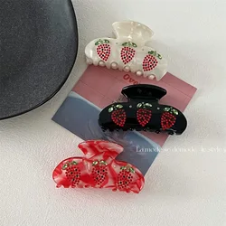 French retro acetate grab clip broken flower diamond ins hairpin Korean version girly style niche hair clip hair accessories