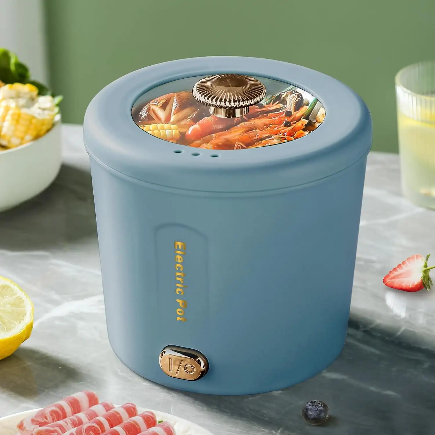 

1L Mini Ramen Cooker, 450W Rapid Noodles Cooker, Multifunctional Electric Pot for Cooking Pasta, Egg, Soup, Portable Pot with