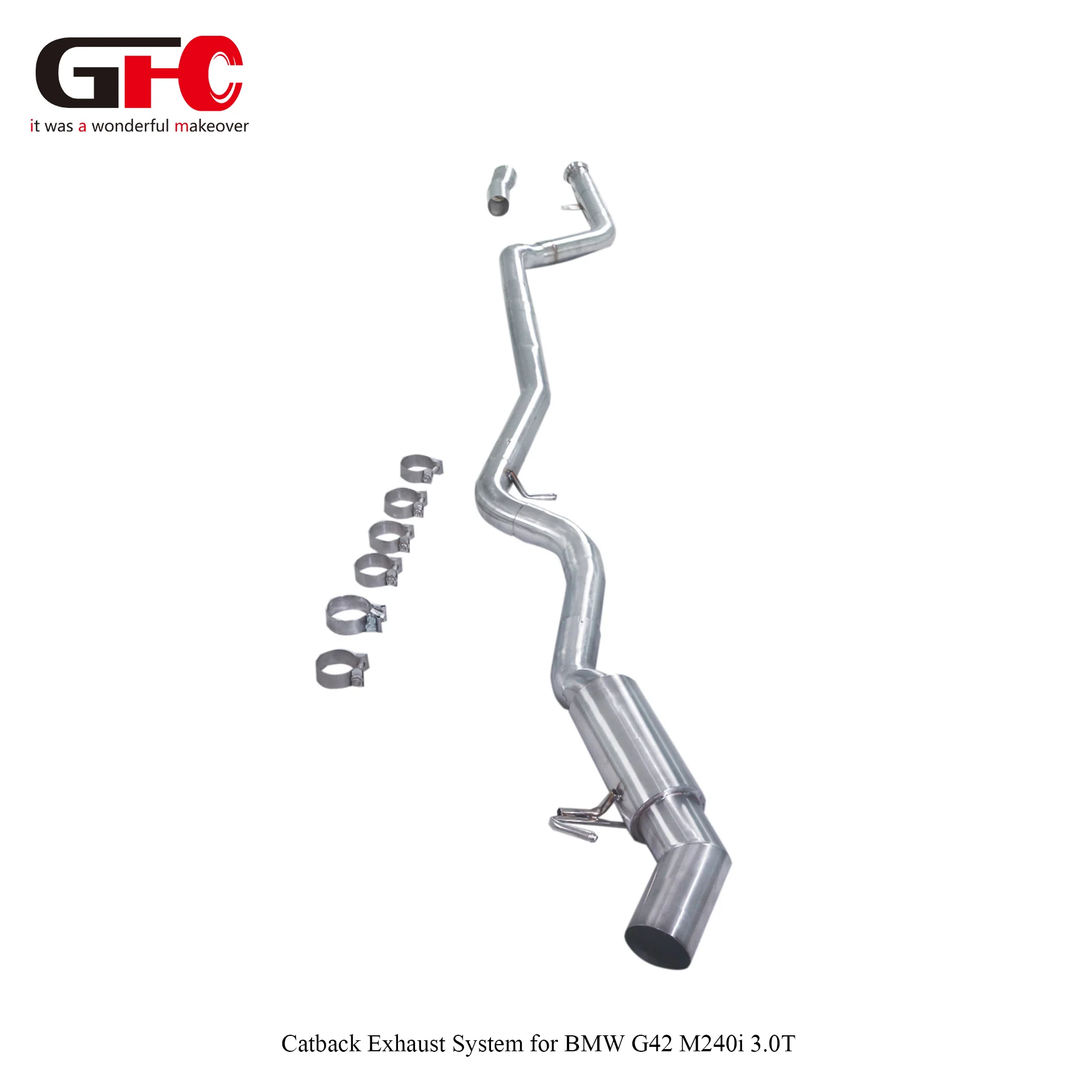 For 2018 BMW M240i F23 B58 3.0T Performance Exhaust System GFC Mid Rear Section Single Muffler