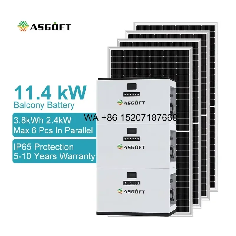 Wmwmnu for ASGOFT Off-grid Hybrid MPPT Home Energy Storage LiFePO4 2.4KW Micro Inverter 3.8-11.4KWH Balcony Battery Solar