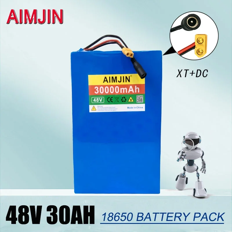 

13S8P 48V 30000mAh Battery 18650 Lithium Battery Pack 250W-1000W Bicycle Battery with Built-in 50A BMS