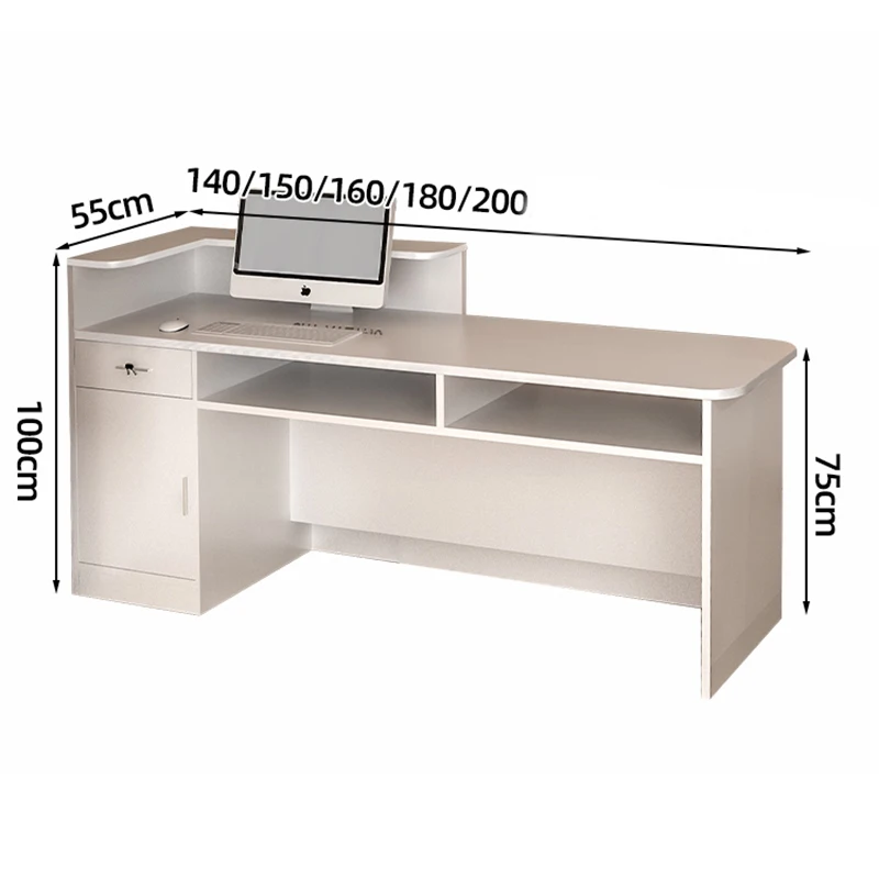 Customized Glamour Reception Desk Premium Modern Professional Aesthetic Bar Counter Upmarket Simple Mostrador Office Furniture
