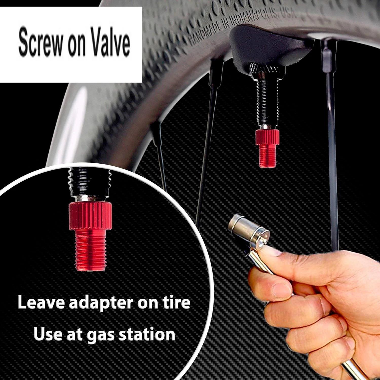Aluminiumlegierungsadapter für Ventil, Mountainbike, Motorrad, Radfahren, aufgeblasen, Lenden zu Schrader-Fahrradzubehör – Detail 4