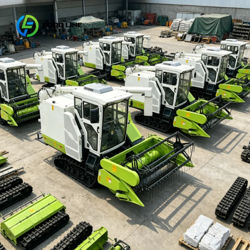 Customized Farm Harvest Cab Type Combine Harvester Vertical Axis Flow Threshing Roller Rice Wheat Harvester Machine