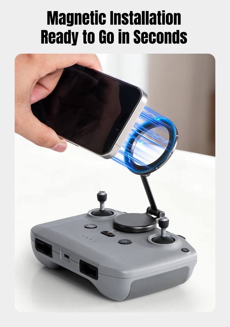 Verstellbarer Magnetischer Telefonhalter für RC-N1 / N2 / N3 Fernbedienung für Neo 2, Mini 4 Pro/4K/3/2/2 SE Air 3S/3 Drohnen-Zubehör – Detail 5