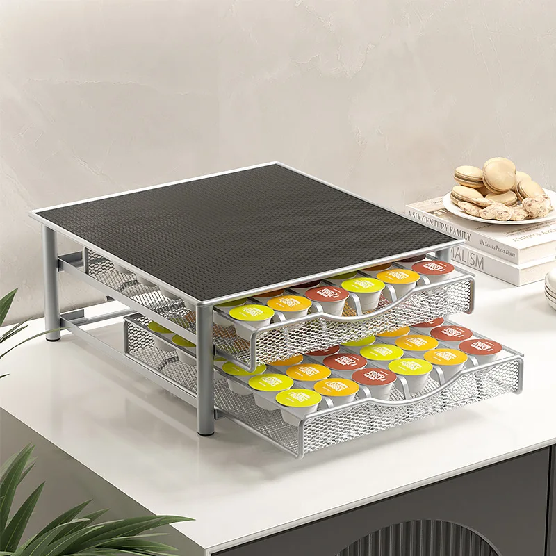 Double Layers Coffee Machine Holder 72 Pcs Coffee Capsule Capsule Drawer