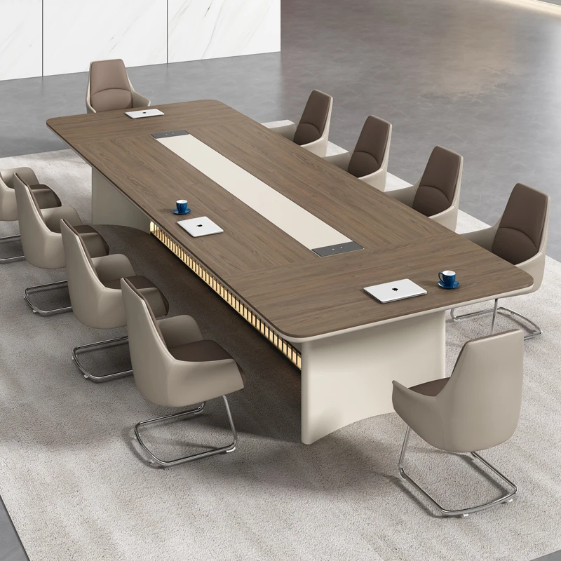 #240 To 700 Cm Luxury Negotiation Training Table Equipped With LED Lights Conference Table Meeting Tables Desk Office Furniture