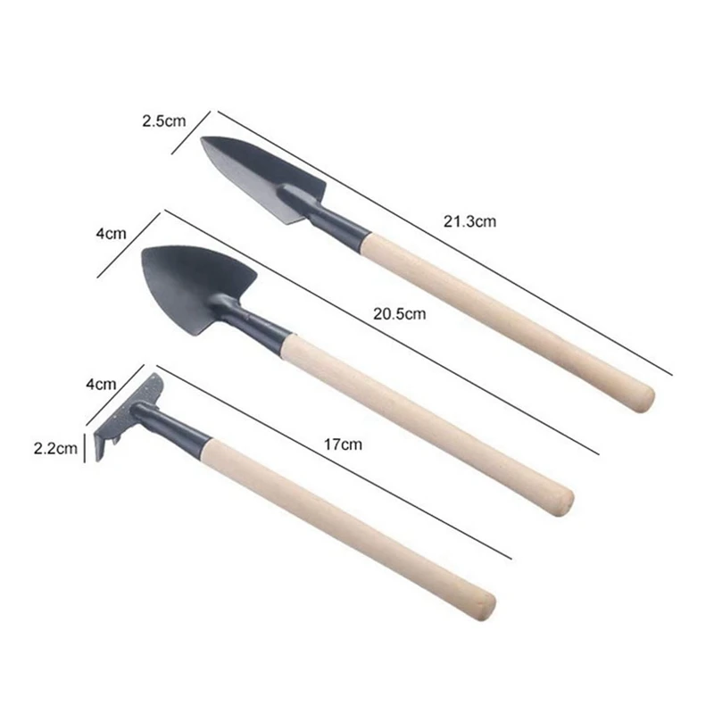 3 Pieces Small Gardening Hand Shovel Garden Trowel Transplanter Lightweight Comfortable Ergonomic Handle Gardening Tool