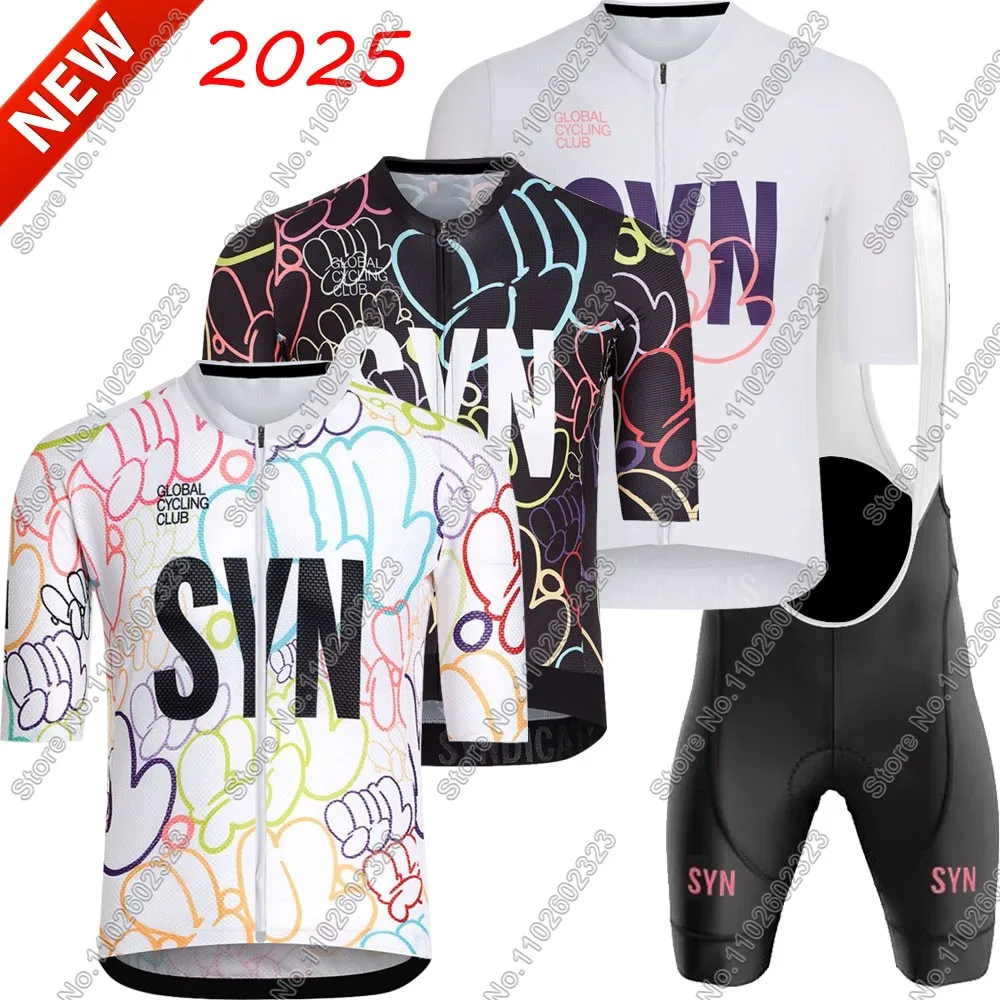 SYN Team 2025 conjunto de Jersey de ciclismo diseño LAB BUBBLE negro blanco Retro ropa camisas de bicicleta de carretera traje pantalones cortos con pechera MTB