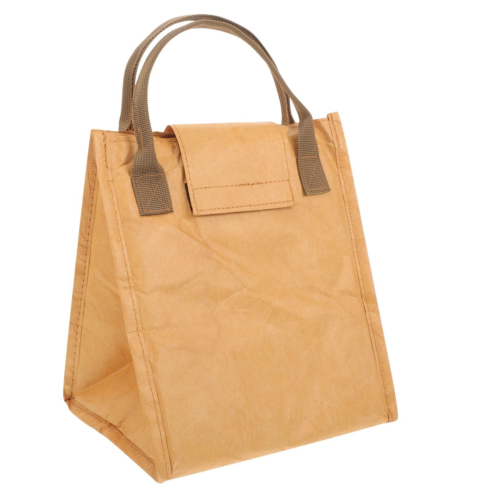 

Large Capacity Insulated Bento Bag Waterproof Thermal Tote for Picnic Camping Work School Khaki Color Small Size