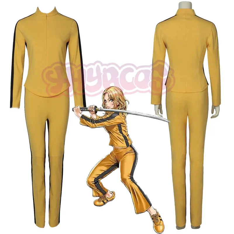 

Kill Bill The Bride Beatrix Kiddo Cosplay Costume Kung Fu Jumpsuit for Women Halloween Carnival Mardi Gras Costumes